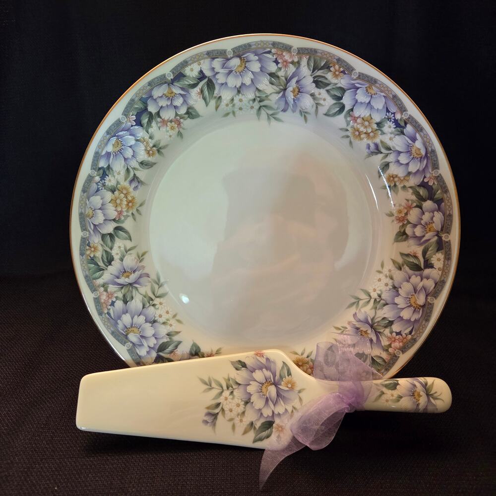 Andrea By Sadek "Donna" 10" Cake Plate & Server Set NEW IN BOX